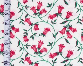 Pink Campanula Floral Feedsack Full Feed Sack Vintage Cotton Fabric
