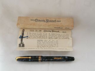 Vintage Conway Stewart No.  58 Lever Fill Fountain Pen Blue Marbled 5 1/4 " C.  1950