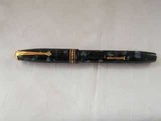 VINTAGE CONWAY STEWART NO.  58 LEVER FILL FOUNTAIN PEN BLUE MARBLED 5 1/4 