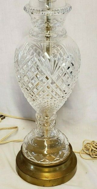 VINTAGE Lead Crystal Pair / Set of 2 Table Lamps VERY PRETTY PATTERN 4