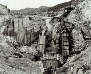 1938 Vintage Photo Aerial Of Bartlett Dam Maricopa County Arizona Construction