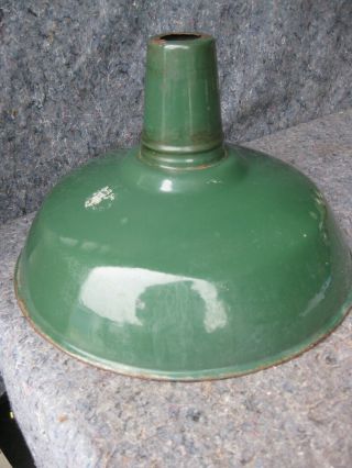 Vintage Green 16” Industrial Barn Porcelain Enamel Light Lamp Shade