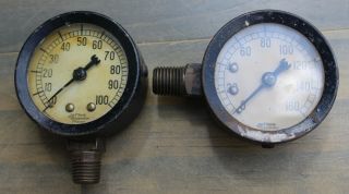 Vintage Jas P.  Marsh Co.  Pressure Gauge Gage Steampunk Antique 160 100 Psi 1.  5 "