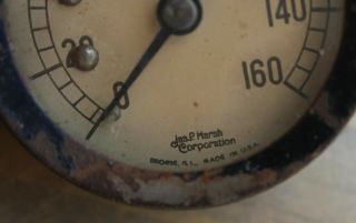 Vintage Jas P.  Marsh Co.  Pressure Gauge Gage Steampunk Antique 160 100 PSI 1.  5 