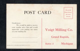 A577 postcard advertising for Voigt Milling Co MI flour factory 2