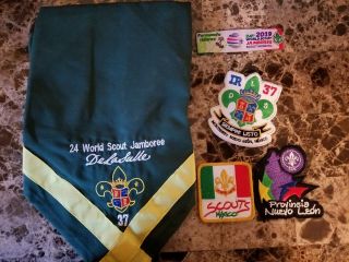 24th 2019 World Scout Jamboree Mexico Neckerchief & Patch Set Wsj Bsa