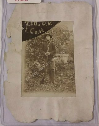 Rare Vintage Photo Civil War Union Soldier Rifle 7th Ovi Ohio Volunteer Infantry