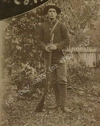Rare Vintage Photo CIVIL WAR Union Soldier Rifle 7th OVI Ohio Volunteer Infantry 2