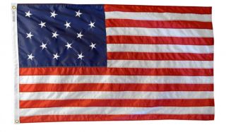 Star Spangled Banner Flag 3x5 Ft Sewn 15 Stars 15 Stripes Nylon Made In Usa