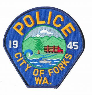 Patch Police Washington Wa City Of Forks 1945 Logging Whales Forest Lumber Pd