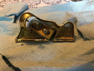 Vintage Antique Amt Brass Woodworking Edge Trimming Plane Tool With Pouch