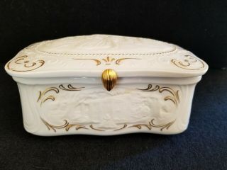 1987 Franklin 50th Gone With The Wind Porcelain Musical Jewelry Box.