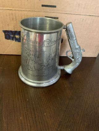 Vintage Us Declaration Of Independance 1776 Pewter Beer Mug England Gun Pistol