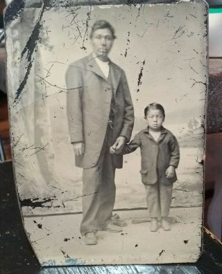 Cdv Size.  Father And Son Native American??