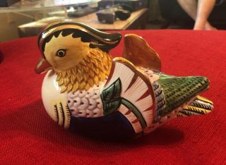 Vintage 1983 Andrea By Sadek Gold Trim Porcelain Wood Duck Bird 6897 No Chips