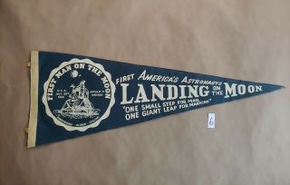 Apollo 11 First Moon Landing Felt Pennant 1969 50th Anniversary Nasa 6