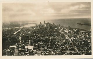 York City–south View From The Empire State Building Real Photo Postcard Rppc