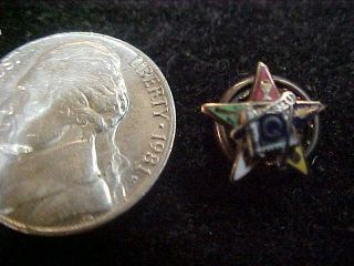 Vintage 14k Gold Masonic Square And Compass Lapel Pin 0.  5 Grams Screw Back Mason