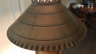 Vintage All Brass Hanging Ceiling Swag Hurricane Style Lamp - Lights Great 5