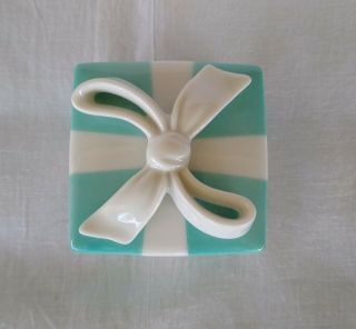 Tiffany & Co Classic Blue White Bow China Bone Trinket Gift Box 2 "