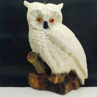 Vintage Ceramic Owl Lamp 60 ' s 70 ' s Statue Light 31” Huge Bird,  Glass Eyes,  mcm 2