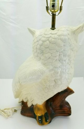 Vintage Ceramic Owl Lamp 60 ' s 70 ' s Statue Light 31” Huge Bird,  Glass Eyes,  mcm 4