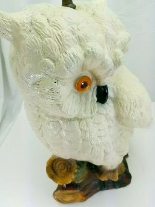 Vintage Ceramic Owl Lamp 60 ' s 70 ' s Statue Light 31” Huge Bird,  Glass Eyes,  mcm 6