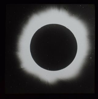 Vintage Magic Lantern Slide Solar Eclipse C1920 Photo Astronomy Sun Moon