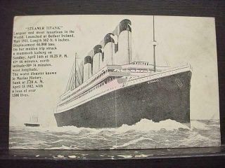 Noblespirit Rare Us Titanic Picture Post Card W/ Text