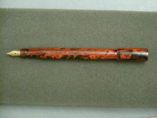 Orion Red Mottled Hard Rubber Safety Fountain Pen