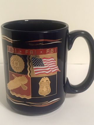 Fbi Porcelain Coffee Mug Cup Federal Bureau Of Investigation Navy T