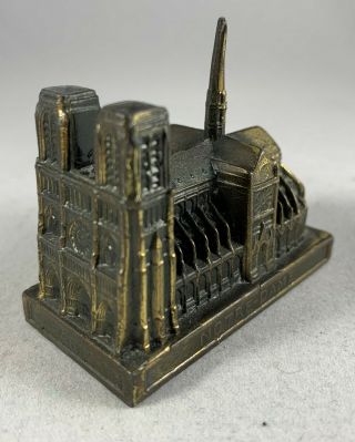 Vintage Notre Dame Cathedral Paris Metal Souvenir Building L@@k