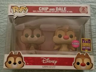 Funko Pop Disney:chip & Dale 2 Pack,  Flocked,  2017 Summer Convention/sdcc