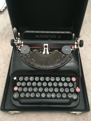 Vintage Remington Model 5 Typewriter W/ Portable Traveling Case