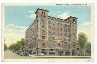 Cape Girardeau,  Mo Missouri 1938 Postcard,  Marquette Hotel By Curt Teich