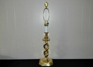 Brass Open Barley Twist Bouillotte Table Lamp Stiffel Era 29.  5 " Tall