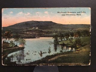 Wachusett Mountain Lake Fitchburg Mass Worcester Co Antique Postcard Posted 1911