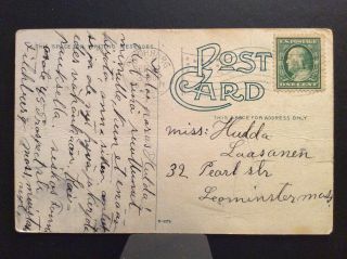 Wachusett Mountain Lake Fitchburg Mass Worcester Co Antique Postcard Posted 1911 2