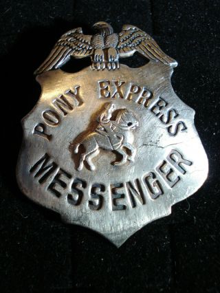 Pony Express Messenger Railroad Western Badge Of The Old West Pin 22