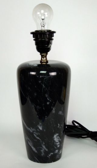 Black Marble Oblong Teardrop Shaped Desk Lamp 2