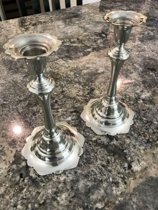 Classic Colonial KIRK STIEFF Pewter Candlesticks,  Vintage 2