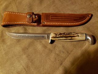 Case Xx Usa 1977 516 - 5 Ssp Stag Blue Scroll Knife Sheath