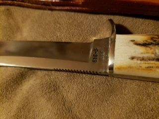CASE XX USA 1977 516 - 5 SSP STAG BLUE SCROLL KNIFE SHEATH 5