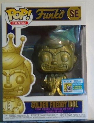 Golden Freddy Idol,  2019 Sdcc Funko Fundays Exclusive,  Tiki Pop,  1/1600 Le,