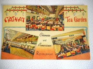 Vintage Cathay Tea Garden Postcard Chinese Restaurant Philadelphia