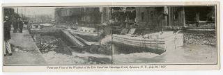 Ny Syracuse Erie Canal Washout Panoramic July 30 1907 Double - Sized Postcard