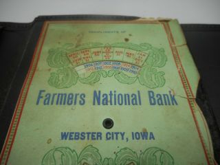 Vintage 1902 FARMERS NATIONAL BANK ADVERTISING Calendar & Case - WEBSTER CITY IA 2