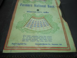 Vintage 1902 FARMERS NATIONAL BANK ADVERTISING Calendar & Case - WEBSTER CITY IA 3