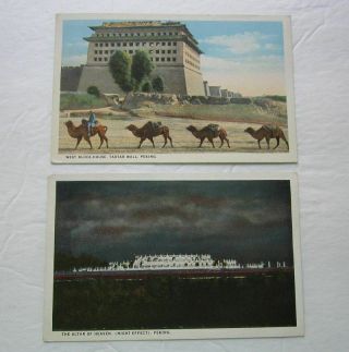 (2) Early Peking Beijing China Postcards Chinese Stamps Cancels Postmarks Hj5137