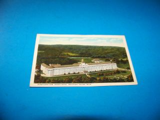 Grand Hotel Mackinac Island,  Michigan Vintage Postcard " Aeroplane View "